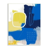 Merész Kék Sárga Alakú Kollázs Élénk Modern Absztrakció Keretes Festészet Művészet Nyomtatás