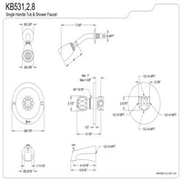 Kingston Brass KB kád és zuhany csaptelep, csiszolt nikkel