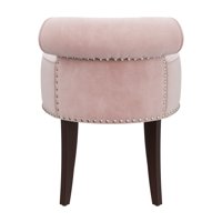 Hillsdale bútor Lena fa és kárpitozott hiúság széklet, rózsaszín bársony
