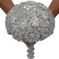 Esküvői csokor ezüst luxus mesterséges gyémánt, készlet, beleértve csokrok, csukló Virágok, Corsage f