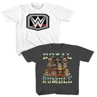 Fiúk Royal Rumble grafikus póló, 2-csomag, méret 4-18