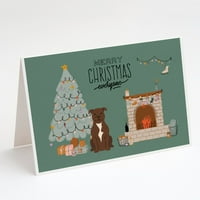 Caroline kincsei csokoládé Staffordshire Bull Terrier Karácsonyi üdvözlőlapok borítékokkal, 5 7