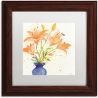 Védjegy Szépművészet Tiger Lily Bouquet vászon művészet, Sheila Golden, White Matte, Wood Frame