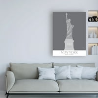 Védjegy Szépművészet „New York -i Szabadság -szobor monokróm” vászon művészet, Fab Funky