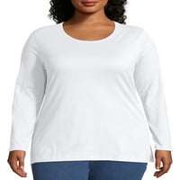 Hanes Plusz méretű Női Hosszú ujjú Scoopneck póló