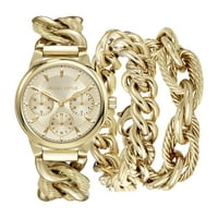 Kendall + Kylie Quartz Movement Gold Link Band Watch link karkötőkkel