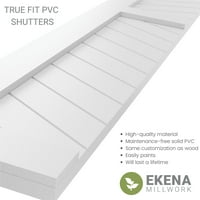Ekena Millwork 15 W 62 H True Fit PVC Két panel chevron modern stílusú rögzített redőnyök, alapozva