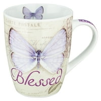Boldog pillangó bögre-Botanikus lila pillangó kávé bögre w Jeremiah 17: 7, bibliai vers bögre nőknek és férfiaknak-inspiráló