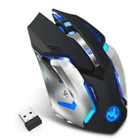 Újratölthető 2.4 G Vezeték nélküli játék egerek USB vevővel és RGB színekkel háttérvilágítással laptophoz, számítógéphez